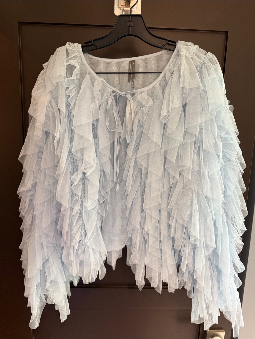 Anthropologie Sky Blue Tulle Plus Size Top
